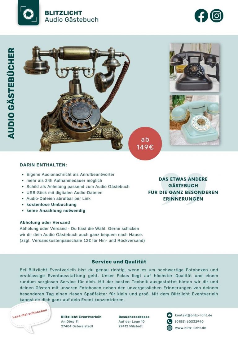 Audio Gästebuch mieten - Geht ins Ohr und bleibt im Herzen